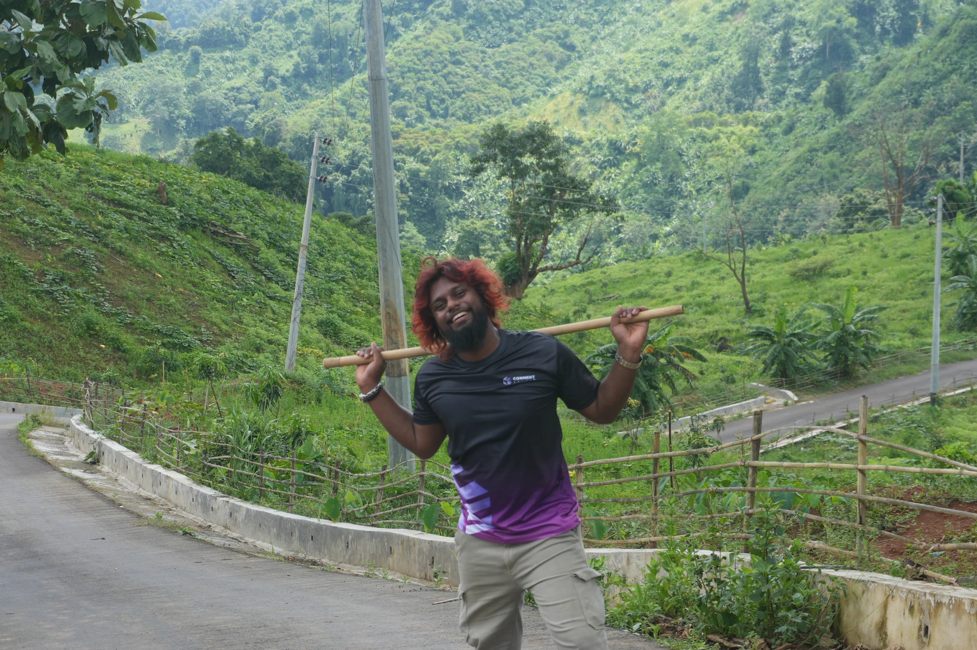 Raihan trekking through the challenging trails of Tindu in Bandarban