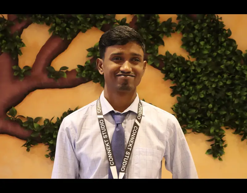 Nasir with ID card